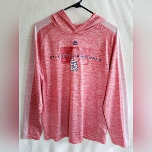 Men's St Louis Cardinals Long Sleeve Authentic Collection Hooded Top